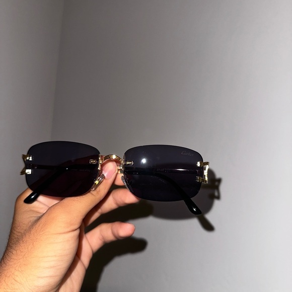 Cartier Women's Sunglasses in Black and Gold - Picture 1 of 5